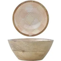 Marrakesch Orient & Mediterran Interior Snackschale Moderne Schmuckschale Kesse Motiv 1 aus Holz und Emaille in Bunt 15 cm, Mangoholz, (1-tlg), Handarbeit