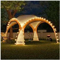 Swing&Harmonie Faltpavillon LED Event Pavillon 3,6 x 3,6m DomeShelter Garten inkl. Solarmodul