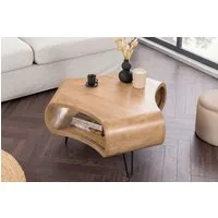 riess-ambiente Couchtisch ORGANIC LIVING 90cm beige - Mango, cream finish, Hairpin Legs, massiv (Einzelartikel, 1-St), Organischer Sofatisch mit Stauraum - ideal für Wohn- und Schlafzimmer