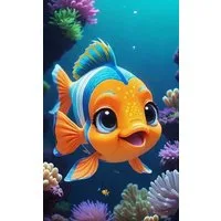 Rötting Design Malen nach Zahlen BASTELIDEE 5d Diamond Painting Set Motiv Fisch Nemo im Korallenriff (Komplett-Set), Diamond Painting Vollbild, Lieferung enthält alle Utensilien