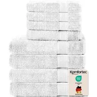 Komfortec Handtuch Set aus 100% Baumwolle, 4 Handtücher 50x100 cm und 4 Badetücher 70x140 cm, Frottee (Packung, 8-St), Duschtücher & Badehandtuch, Weich, Towel, Groß