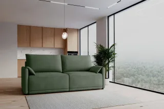 Sofa 3-Sitzer mit Schlaffunktion MIRENA in Stoff Cremona Flaschengrün