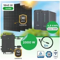 Paket.ag Balkonkraftwerk 1840Watt mit 2000W Wechselrichter & 4,48 kWh Speicher – Plug & Play, (1-St)