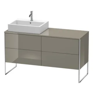 Duravit XSquare Konsolenwaschtischunterbau bodenstehend Flanell Grau Hochglanz 1400x548x778 mm - XS4 XS4923L8989