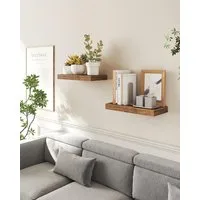 VASAGLE Wandregal Schweberegal, Regalbrett, 40/60/80 cm, 2-tlg., Wandboard für Bilderrahmen, Deko, für Wohnzimmer, Arbeitszimmer, Küche