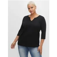 Sheego T-Shirt 3/4-Arm-Shirt 3/4-Arm aus trageangenehmem Baumwoll-Modal-Mix