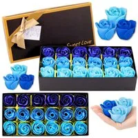 Wisam Aufbewahrungsbox Ewige Duftrosen Box Blau 18 Rosen Geschenk Deko
