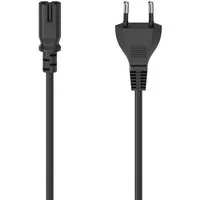 Hama Netzkabel mit Eurostecker, 2 Pin Stecker, Doppelnut C7, 1,5 m, Schwarz Netzkabel, Typ C (Eurostecker), (150 cm)
