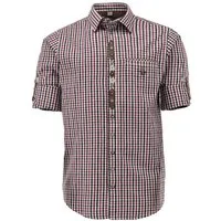 Orbis Textil GmbH & Co. KG Trachtenhemd Trachtenhemd - AMEDEO - weinrot/schwarz
