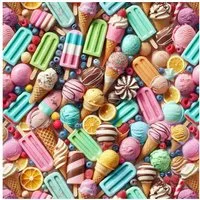 lillestoff Stoff Baumwollstoff Baumwolle Webware 3D-Optik Summer Icecream Meer, Meterware, 50 cm x 150 cm
