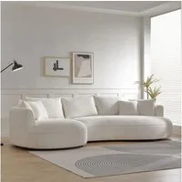 Skye Decor Ecksofa, Großes L Sofa mit Bouclé-Bezug – 30 DNS Schaum, pflegeleicht