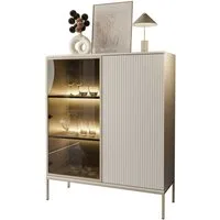 Lookway Vitrine ECLIPSE WT104 in Kaschmir mit LED Beleuchtung in Kaschmir Breite: 104 cm, Höhe: 126 cm, Tiefe: 39 cm