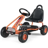 COSTWAY Go-Kart, Tretauto, Tretfahrzeug, Kinderfahrzeug, ab 3 Jahren