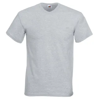 Fruit Of The Loom Valueweight T-shirt für Männer mit V-Ausschnitt, kurzärmlig (Grau meliert)