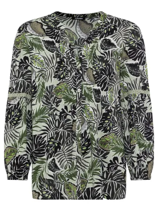 Olsen - Blouse Woven Long Sleeves dark khaki - Gr. - 46