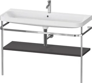 Duravit Happy D.2 Plus c-shaped Set mit Metallkonsole Graphit Supermatt 1175x490x850 mm - HP4839O808 HP4839O80800000