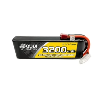 QUDI 7.4V 11.1V 14.8V 22.2V 3200mAh25C 2S 3S 4S 5S 6S LiPo Battery T Plug for RC Car
