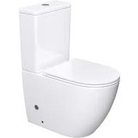Mai & Mai Tiefspül-WC Spülrandlos StandWC + Spülkasten + WC-Sitz (mit Soft-Close) Badezimmer, Bodenstehend