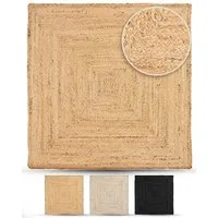 carpetfine Teppich Nele Juteteppich Naturfaser, rechteckig, Höhe: 6 mm, geflochtener Wendeteppich aus 100% Jute, quadratisch und als Läufer