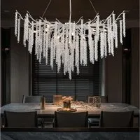 RRBEST Kronleuchter Modern Kronleuchter Kristall Leuchte, Luxus Kristall Pendelleuchte, Dimmbar Kristall Hängeleuchte, für Esszimmer, Wohnzimmer, Schlafzimmer