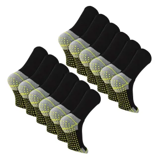 12 Paar Herren Rutschfeste Arbeitssocken | Atmungsaktive, Strapazierfähige Stiefelsocken mit Grips