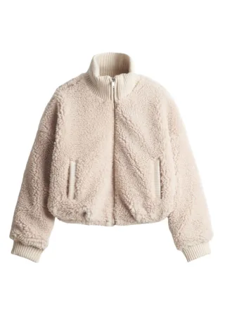 Opus - Teddyfleece-Jacke - Halkara beige - Gr. - 34