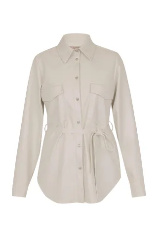 Studio Anneloes - Bodil faux leather blouse - Gr. - M