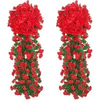 Kunstpflanze 2 Stück Künstlich Hängende Blumen, Blauregen Efeublumen Glyzinien, TUWENA, Kunstblumen Veilchen Hgende Blumen für Außen Innen Hochzeit Terrasse