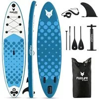 FUXLIFE SUP-Board FX-SUP320eco, Aufblasbar, (3 Finnen,Paddel,Pumpe,Tragetasche,Sicherheitsleine,Reparaturset)
