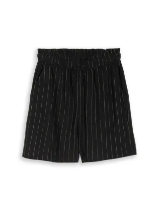 TOM TAILOR Denim - Loose Fit Shorts mit Leinenanteil schwarz - Gr. - S