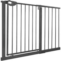 FIVMEN Treppenschutzgitter Türschutzgitter Treppengitter ohne bohren für Kindersicherheit, 76cm Hoch Weiß/Schwarz aus Metall