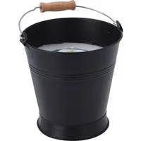 Koopman Duftkerze Citronella Kerze 500 Gramm Metalleimer Henkel 17x16 cm Schwarz (Stück, 1-tlg., Packung), Zitronella Duft, 500g Wachs, im Eimer, ein Docht