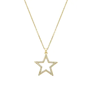 Luxenter Halskette mit glänzendem Zirkonia 18K Gold - Sanem