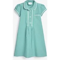 Next Karokleid Kleid mit Vichykaros, Knopfleiste + Spitzenbesatz (1-tlg)