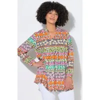 Angel of Style Longbluse Bluse A-Linie Smiley/Blumen-Muster Langarm