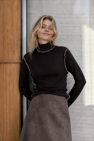 Jane Lushka - Janice viscose top brown - Gr. - M
