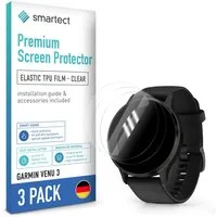 smartect Displayschutzfolie TPU Schutzfolie Klar für Garmin Venu 3, Set, 3 Stück, Panzerfolie Bildschirm Displayfolie