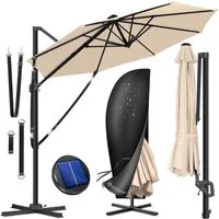 KESSER Ampelschirm, Sonnenschirm SUN Rund XL Ø330 cm 360° Drehbar inkl. Abdeckung