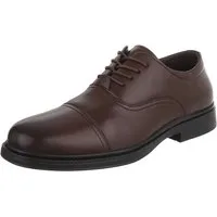 Coolwalk Herrenschnürschuh Elegant mit 4-Loch-Schnürung Schnürschuh (92009962) Blockabsatz Business-Schuhe in Braun