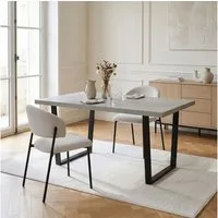 Jiexi Essgruppe Essgruppe 110x70cm MDF-Platte fix Tisch mit Cord-Polsterstühlen