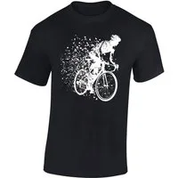 Baddery Print-Shirt Fahrrad T-Shirt: „Fahrrad Partikel“ - für Rennrad Gravelbike Radfahrer, hochwertiger Siebdruck, auch Übergrößen, aus Baumwolle