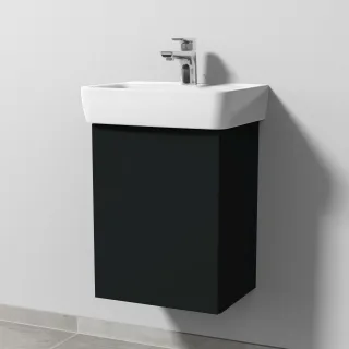 Sanipa 3way Waschtischunterbau zu Geberit Renova Plan Waschtisch mit 1 Tür, Vulkan-Matt SP8701V