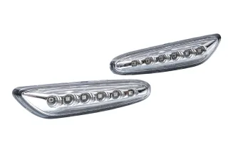 2x LED Seitenblinker Blinker in Chrom Silber SET für BMW 3er E46 / 5er E60 E61 / 1er E81 E87 E82 E88