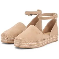 Tommy Hilfiger TH PLATFORM ESPAD SUEDE STRAP Riemchenballerina Sommerschuh, Plateausandalette mit verstellbarem Fersenriemchen