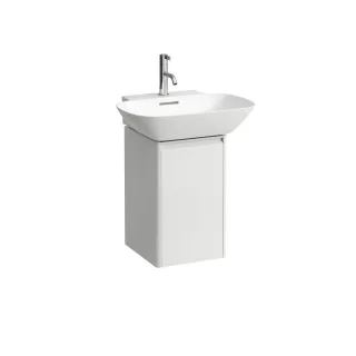 LAUFEN Waschtischunterschrank BASE 339x317x515 1 Tür Scharn. re Griff alu. f.WT H810302 weiß matt, H H4030221102601