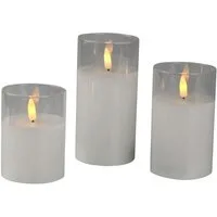 AM Design LED-Kerze (Set, 3-tlg), mit beweglicher LED-Flamme, weiß