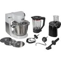 MUM6EW22 Küchenmaschine weiß/edelstahl, 1.600 Watt, Serie 6, Patisserie-Set, Mixaufsatz
