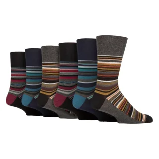 6 Paar Herren Baumwollsocken | Gemusterte Weiche Nicht-Verschnürte Alltagssocken