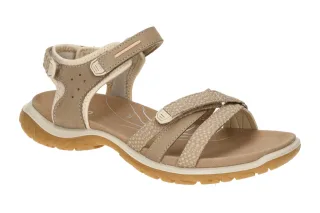 Ecco 853303 Women`s Sandale Braun/Limestone Komfort Fu?bett, Klettverschluss