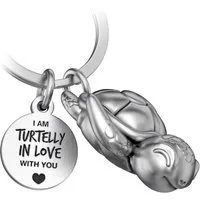 FABACH Schlüsselanhänger Schildkröte Snappy mit Gravur - Turtelly in Love - Geschenk Partner